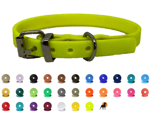 Biothane Beta Halsband Basic, mit Rollschnalle, Handmade, Breite: 9mm