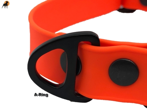 Biothane Beta ADjustable Halsband 25mm mit Metallschluß, verstellbar, Signalorange, Gravur möglich!