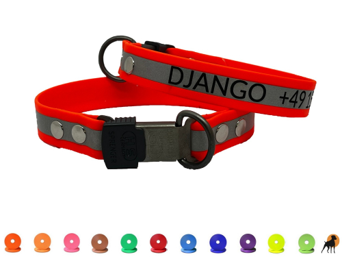 Biothane Reflect ClicLock Maß-Halsband, 25mm