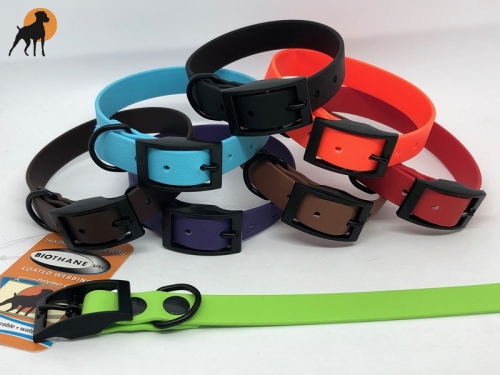Biothane Beta Halsband mit Dornschnalle eckig, Breite: 19mm