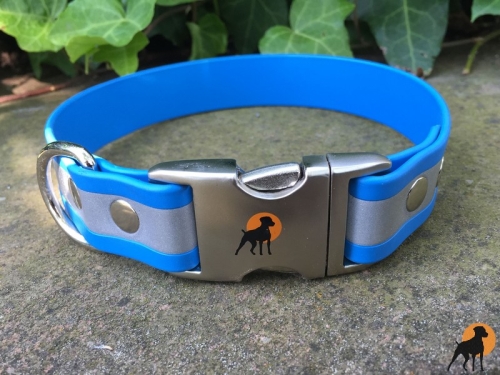 HWP Biothane Beta Reflect Maßhalsband 19mm mit Alu-Verschluß