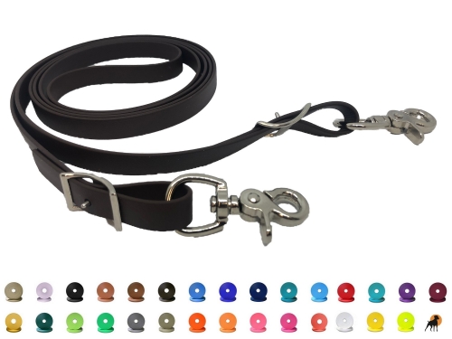 Biothane Beta Zügel geschlossen, 16mm, mit Conway-Schnallen und Schwerenkarabinern verchromt