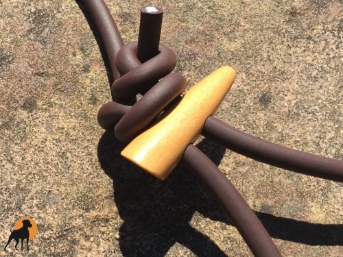 HWP Biothane Coated Rope Moxon Führleine 6mm x 110cm, mit Holzknebeln