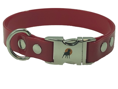 HWP Biothane Crystal Halsband mit Alu-Verschluß, Rubinrot