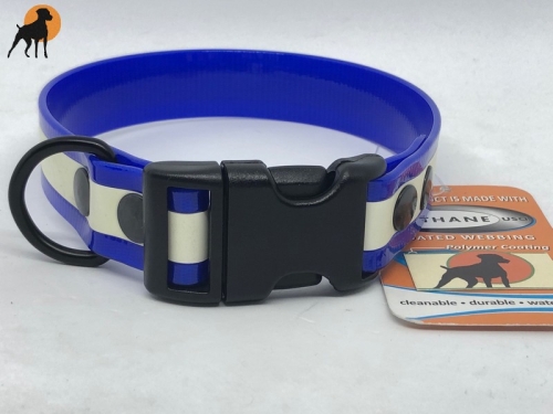 HWP Biothane Glow Maßhalsband FUN 25mm, fluoriszierend, mit Wienerlock PVC Verschluß