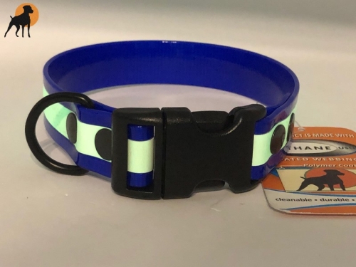 HWP Biothane Glow Maßhalsband FUN 25mm, fluoriszierend, mit Wienerlock PVC Verschluß