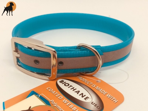 Biothane Reflect Halsband mit Dornschnalle rund, Breite: 19mm