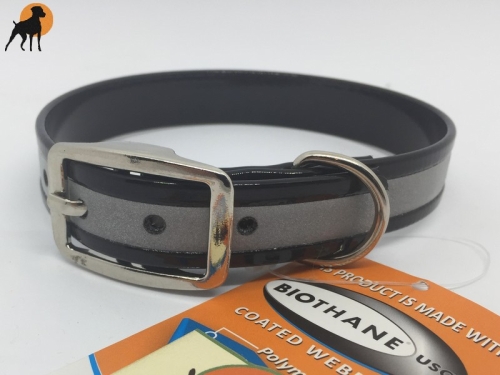 Biothane Reflect Halsband mit Dornschnalle rund, Breite: 19mm