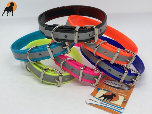 Biothane Reflect Warnhalsband Basic, Breite: 19mm