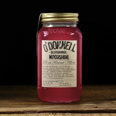 O'Donnell Moonshine Likör Blutorange (20% vol.), Starter Set mit Ausgießer, 700ml