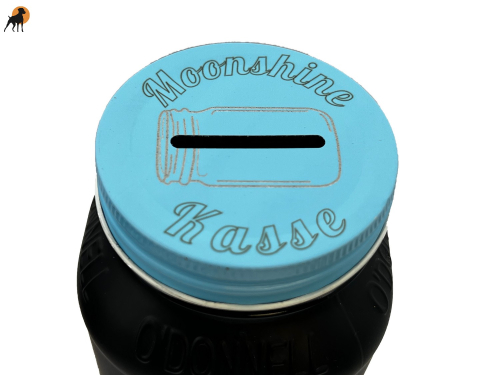 Moonshine Glasaufsatz Spardose mit Lasergravur MOONSHINE-KASSE