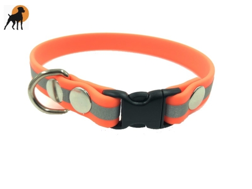 HWP ComfiCord® TPU Maßhalsband FUN 13mm, mit PVC Verschluß, Signalorange reflektierend