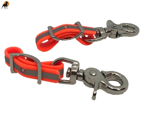 TPU Steigbügelhalter, Steigbügelaufhänger 12mm, mit Conwayschnalle VC, Signalorange reflektierend