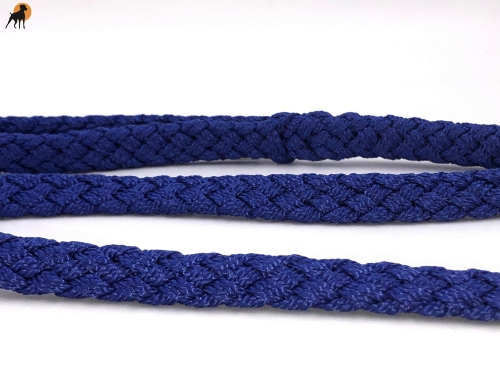 Tauwerk Doppelführleine G2, handgeflochten, 3-fach verstellbar, 12mm x 230cm, Kobaltblau