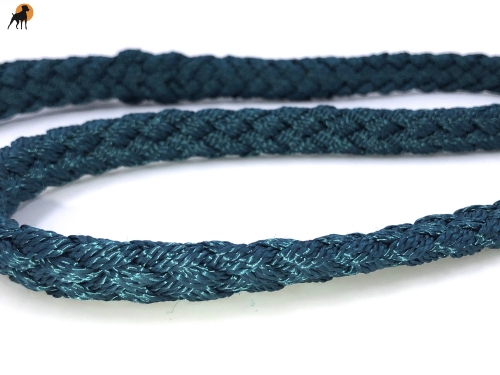 Tauwerk Doppelführleine G2, handgeflochten, 3-fach verstellbar, 12mm x 230cm, Petrol