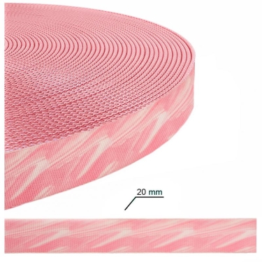 TPU Führleine 3-fach verstellbar, 19x230cm, Rosa Geflammt, Beschläge nach Wahl !