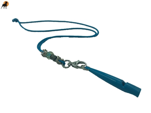 Nylon Pfeifenband Dragon King 3mm mit Karabiner und Charms, Azzurblau