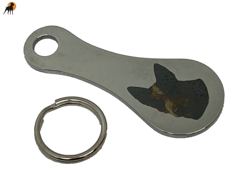 Einkaufswagenlöser, Schlüsselanhänger, Edelstahl, mit Lasergravur: Australian Cattledog