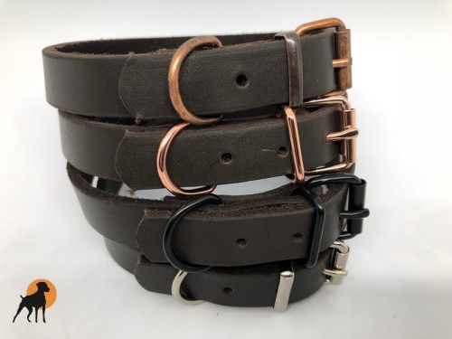 HWP Fettleder Halsband Basic Antik, Breite: 19mm