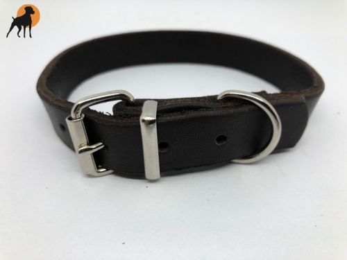 HWP Fettleder Halsband Basic Chrom, Breite: 19mm
