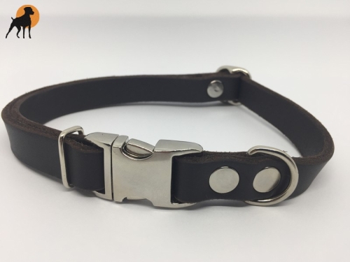 Fettleder Halsband 19mm x 30-50cm, mit Alumax-Verschluß, stufenlos verstellbar