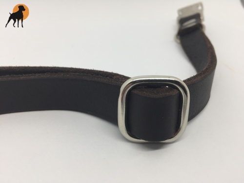 Fettleder Halsband 19mm x 30-50cm, mit Alumax-Verschluß, stufenlos verstellbar