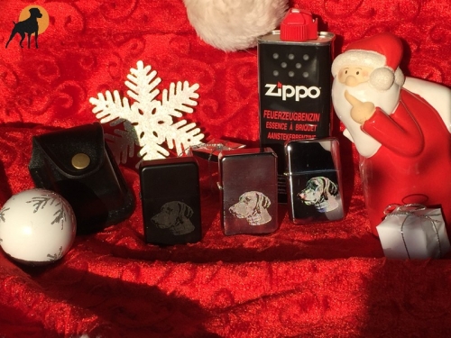Weihnachtsaktion:  Magyar Vizsla Benzinfeuerzeug mit Tasche und Benzin