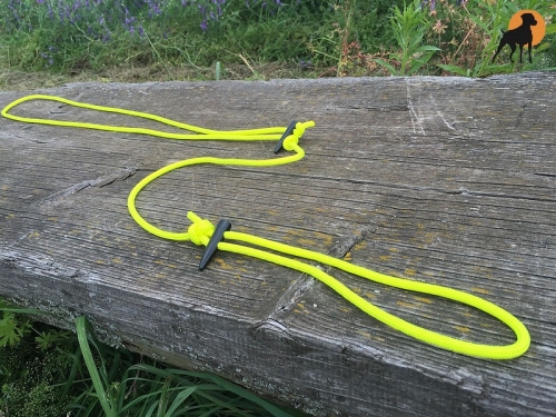 Moxon Flüsterleine 6mm x 300cm, mit Holzknebeln, Signalgelb