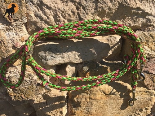 G1 Tauwerk Doppelführleine 3-fach verstellbar, 9mm x 230cm, Apfel-Zimt