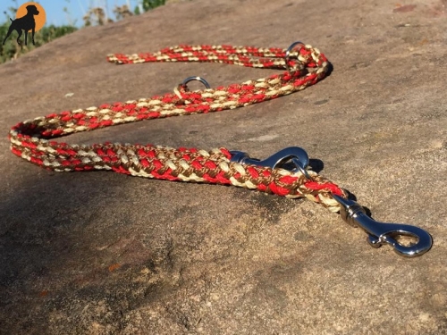 G1 Tauwerk Doppelführleine 3-fach verstellbar, 9mm x 230cm, Chestnut