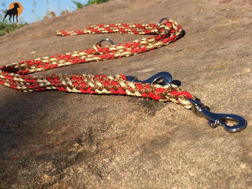G1 Tauwerk Doppelführleine 3-fach verstellbar, 9mm x 230cm, Chestnut