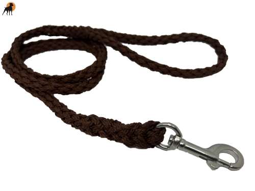 Tauwerk Führleine G1 handgeflochten, 9mm mit Handschlaufe, Karabiner Edelstahl