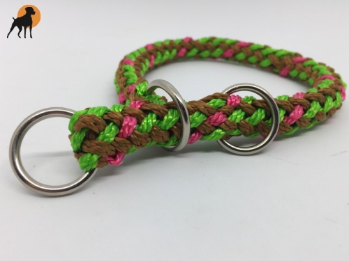 G1 Tauwerk Halsband Basic 15mm mit Zugstop, rund geflochten, Apfel-Zimt