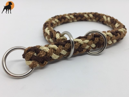 G1 Tauwerk Halsband Basic 15mm mit Zugstop, rund geflochten, Cappuccino
