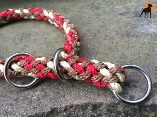 G1 Tauwerk Halsband Basic 15mm mit Zugstop, rund geflochten, Chestnut