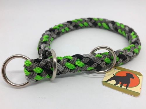 G1 Tauwerk Halsband Basic 15mm mit Zugstop, rund geflochten, Green Flash
