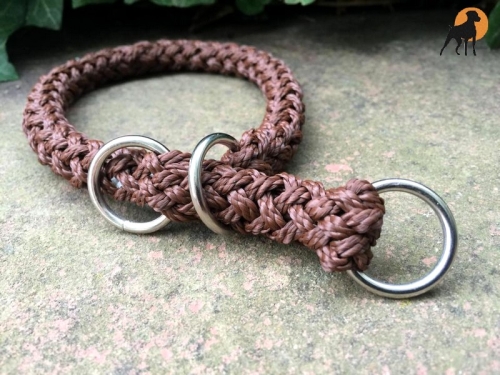 G1 Tauwerk Halsband Basic 15mm mit Zugstop, rund geflochten, Mocca