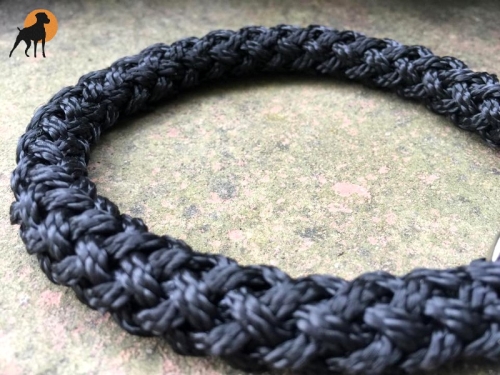 G1 Tauwerk Halsband Basic 15mm mit Zugstop, rund geflochten, Schwarz