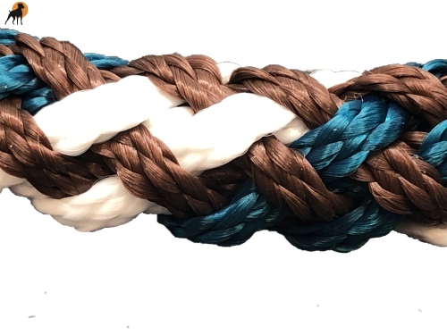 G1 Tauwerk Halsband Sport Messing15mm mit Zugstop, rund geflochten, Schoko-Minze