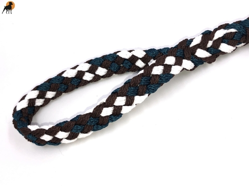 Tauwerk Agility & Retrieverleine G2 Classic 150cm, rund geflochten, Schoko-Minze