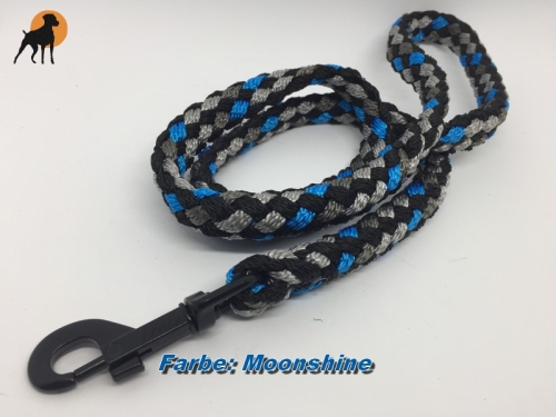 Tauwerk Führleine G2, 12mm mit Handschlaufe, rund geflochten, Karabiner schwarz