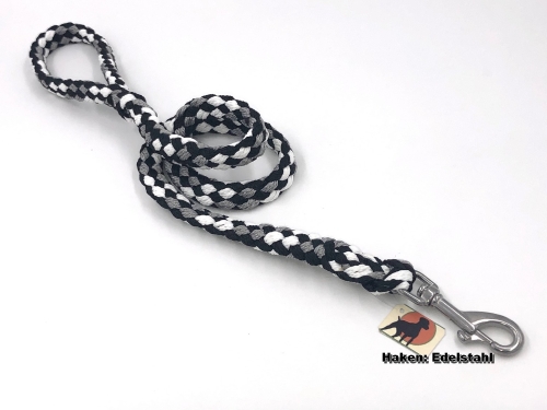 Tauwerk Führleine G2, 12mm mit Handschlaufe, rund geflochten, Karabiner Edelstahl