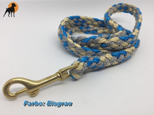 Tauwerk Führleine G2, 12mm mit Handschlaufe, rund geflochten, Karabiner Messing
