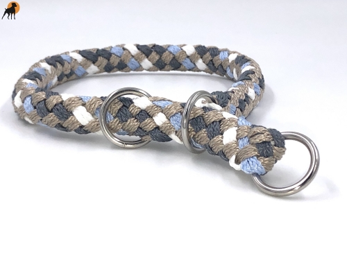 G2 Tauwerk Halsband Basic, rund geflochten, mit Zugstop, Limestone