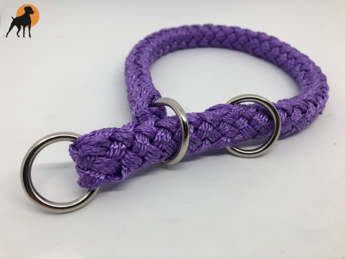 G2 Tauwerk Halsband Basic, rund geflochten, mit Zugstop, Lavendel