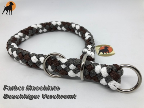 G2 Tauwerk Halsband Basic, rund geflochten, mit Zugstop, Macchiato
