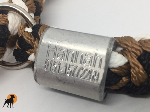 G2 Tauwerk Halsband Basic Plus, rund geflochten, mit Zugstop, inkl. Gravur