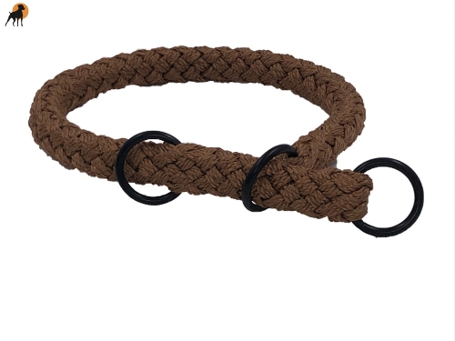 G2 Tauwerk Halsband Basic, rund geflochten, mit Zugstop, Sandrot