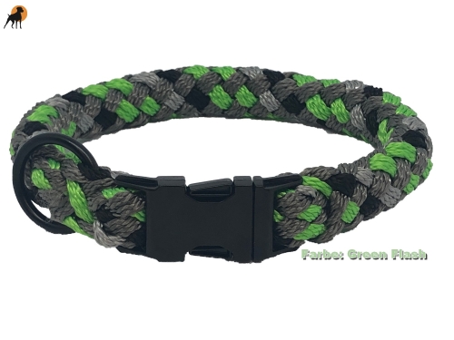 Tauwerk Maßhalsband G2 mit Metallverschluß schwarz, 20mm, Gravur möglich