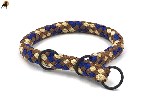 G2 Tauwerk Halsband Basic, rund geflochten, mit Zugstop, Blue Creek